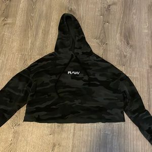 Women’s RAW cropped workout hoodie.